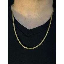 Vog Unisex 2.5mm 60 Cm Çelik Tilki Kuyruğu Sarı Renk Sevgiliye Eşe Babaya Hediye Kolye Sarı