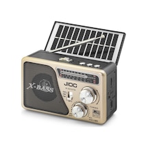 Nostaljik Fm Radyo Usb Tf Solar Şarjlı El Fenerli Kamp Hoparlörü H531uts