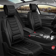 Chevrolet Cruze Sedan Uyumlu Lüx Deri Oto Koltuk Kılıfı Ön Arka Takım Eagle Tam Siyah