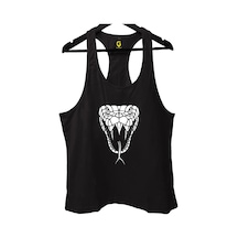 Top Glory Snake Siyah Gym Fitness Tank Top Sporcu Atleti