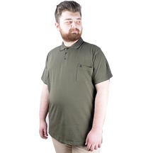 Mode XL Büyük Beden T-Shirt Polo Likralı Süprem Cepli 21558 Haki