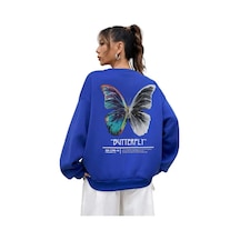 Kozia Outdoors Oyaka Baskılı Unisex Oversize Sweatshirt Mavi