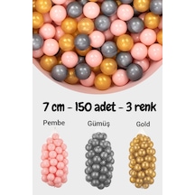 7 Cm Top Havuzu Topu 150 Adet Pembe, Gümüş, Gold
