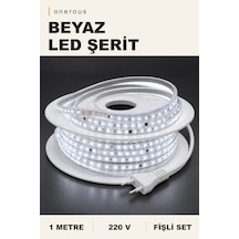 Onerous 1 M 220v Beyaz Led Şerit, Fişli, Yapışkanlı