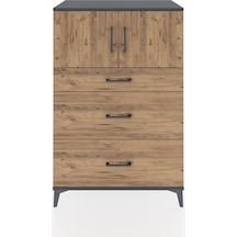 Hyperion Dolap Tek Raflı 3 Çekmeceli 2 Kapaklı 88x44x134 Antr... Antrasit
