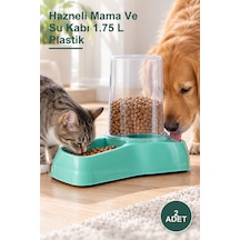 2 Adet Hazneli Mama Ve Su Kabı 1.75 L Plastik