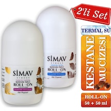 Simav Kestane Özlü Kadın Roll-On Deodorant + Termal Sulu Erkek Roll-On Deodorant 50 ML