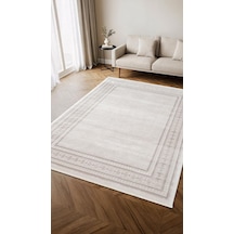By Özer Halı Krem Renk Gri Bordürlü Modern Karmen Halı Indıgo Id002g Salon Halısı Çok Renkli