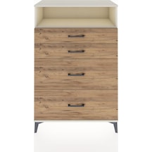 Hyperion Dolap Tek Raflı 4 Çekmeceli 88x44x134 Aytaşı-çam Aytaşı