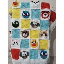 Namigurumi Hayvan Figürlü Bebek Battaniyesi Çok Renkli
