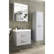 Maria 60 Cm Banyo Dolabı -Window Gri (Boy Dolap Dahil )