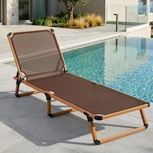 Alüminyum Katlanır Ve Taşınır Şezlong Teak+gold Black Diğer