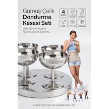 Tr Heidi Serisi 4'lü Paslanmaz Çelik Lüks Dondurma Ve Sunum Kasesi Seti 7.5 Cm 722887 Diğer