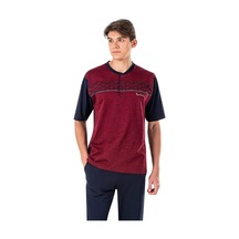 Pierre Cardin 6018 Bordo Erkek Jakarlı Kısa Kollu 3'lü Pijama Takımı Bordo