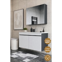 Teta Home Tokyo 100 Cm Mdf Banyo Dolabı Seti Antrasit - Beyaz