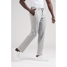 Slimfit Beli Lastikli ve İplikli Jogger Düz Kumaş Pantolon 001