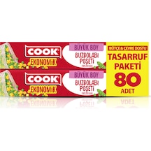 Cook Eko Buzdolabı Poşeti Büyük Boy 80'li 2 Adet Çok Renkli