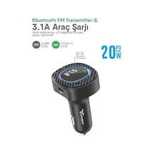 Bluetooth Fm Transmitter Usb Destekli Araç Şarjı