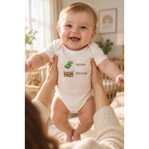 Babysena Para Veren Altın Bulsun Hediyelik Kız & Erkek Bebek Body / Zıbın Bej - Beyaz