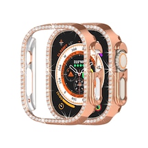 Watch Ultra Ultra 2 49mm Uyumlu Tek Sıra Parlak Taşlı Rubber Kasa Kapak