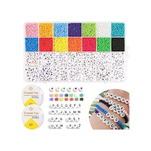 Boncuk Harfler, 5300 Parça İnci Seti Pastel 3 Mm, 14 Renkli Boncuklar, Bilezik, Küpe, El Sanatları, Kendin Yap Kolyeler Yapmak İçin 000 Açık Krem