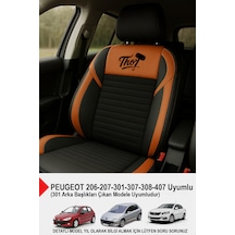 Thor Tay Tüyü Oto Koltuk Kılıfı Peugeot 206-207-208-306-307-407- Uyumlu Taba