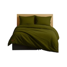 %100 Pamuk 160x200 Cm +37 Cm Yüksekliğe Uygun Çift Kişilik Nevresim Takımı 4 Yastıklı Yeşil