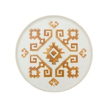 Porland Arabesque Serisi 18cm Düz Tabak Desen1 beyaz