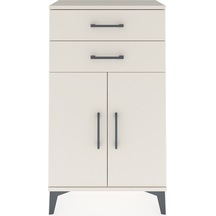 Arges Komodin Tek Raflı 2 Çekmeceli 2 Kapaklı 60x30x106 Aytaş... Aytaşı