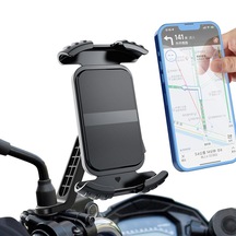 Mt27 Kilit Sistemli Ayna Bağlantılı Motosiklet Telefon Tutucu Yat Siyah