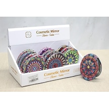 Taşlı El Aynası Oval İnce Alk3764 Renkli