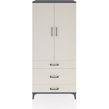 Hyperion Dolap 4 Raflı 3 Çekmeceli 2 Kapaklı 88x44x195 Antrasit-aytaşı Antrasit
