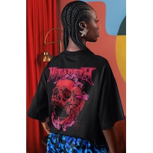 Sevbano Megadeth Rock Metal Müzik Grubu Sırt Baskılı Unisex Oversize Tişö Siyah