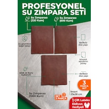 23x28 Cm Su Zımparası Seti 320 600 1000 Kum 3 Parça Islak Kuru Yüzey Zımparası + 1 Eldiven