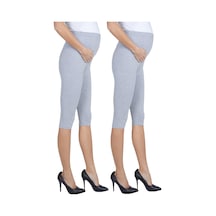 Luvmabelly Myra8003 8010 Beli Ayarlanabilir Hamile Kapri Tayt Seti-gri - Gri
