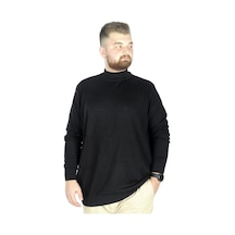Mode Xl Büyük Beden Kazak Yarım Balıkçı 22208 Siyah 001