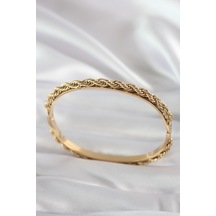 316l Çelik Gold Renk Burgu Zincir Model Kadın Kelepçe - Tj-bb5904 Gümüş