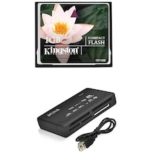 Kingston 1 GB Compact Flash Hafıza Kartı + Usb 2.0 Kart Okuyucu