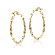Sembol Gold 14 Ayar Altın Halka Küpe 3,0 Cm Burma