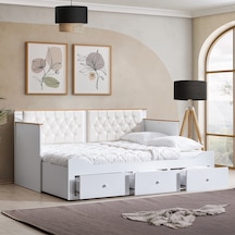 Alaçatı Divan Çekmeceli Açılır Çift Kişilik Karyola + Soft Yatak