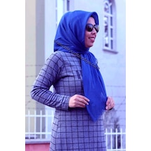 Moda Akyüz Düz Renk Flamlı Eşarp Saks 539-114 Çok Renkli