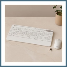 Agc Uygun Sepet Kablosuz Klavye Mouse Seti - Tablet/telefon Standlı - Beyaz - Q Klavye Agc