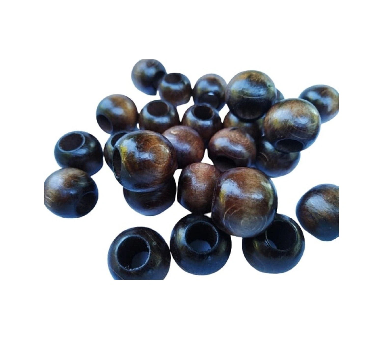 14 Mm Kahverengi Ahşap Boncuk - 50 Gram 50 Adet.