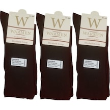 Warmen 3'lü Paket Lastiksiz Dikişsiz Ultra Comfort Pamuklu Siyah Şeker Çorabı Siyah