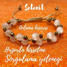 Yıldız Doğal Taş 6mm Ipli Selenit Ayarlanabilir Ölçü Doğal Taş Bileklik Beyaz