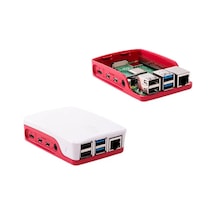 Raspberry Pi 4 Lisanslı Muhafaza Kutusu Kırmızı-beyaz