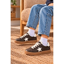 Çocuk Esnek Sneaker Kahverengi/beyaz