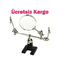 Büyüteçli Masa Üstü Kıskaçlı Lehim Havya 3.El Tuatacağı Standı