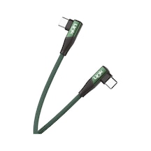 Linktech K595 Safe 60W Type-C To Type-C Data Ve Şarj Kablosu Yeşil