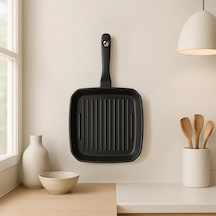 Nehir Royal Elite Siyah 26 cm Alüminyum Döküm Grill Tava